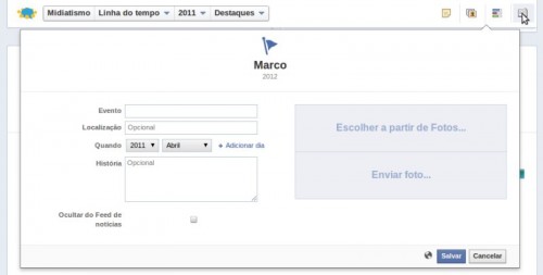 criando um marco facebook fan page 500x253 Como você pode 
personalizar a linha do tempo da sua fan page no Facebook