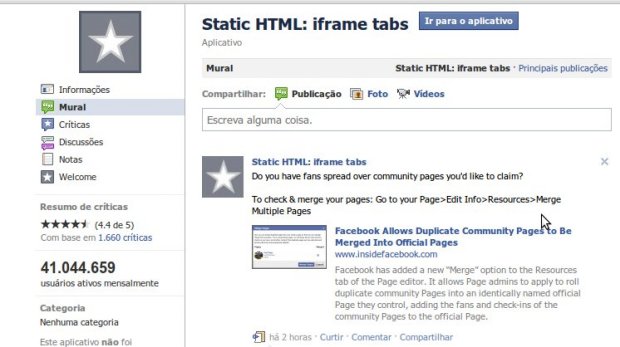 app statis html  7 aplicativos de abas para fan page do Facebook