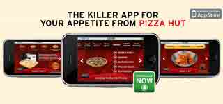 Aplicativos da Pizza Hut para Iphone, um bom exemplo de Branded App